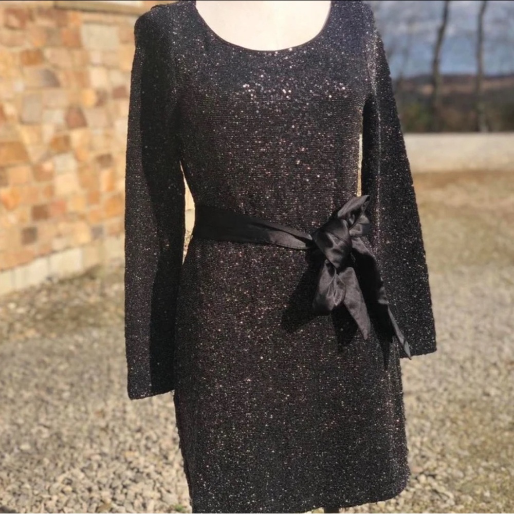 Express Black Sheath Long Sleeve Dress